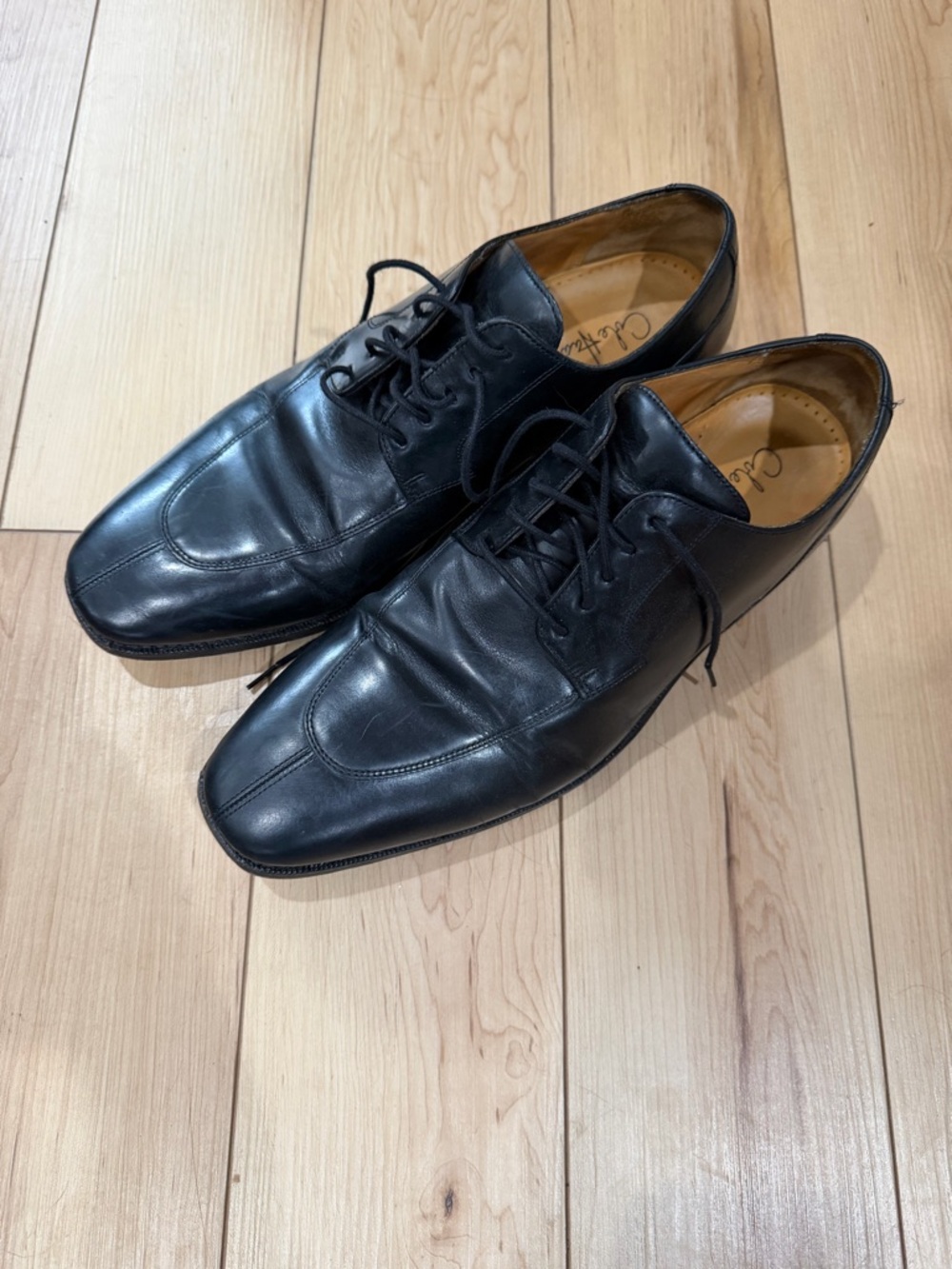 Men's Black Leather Lace-Up Dress Shoes